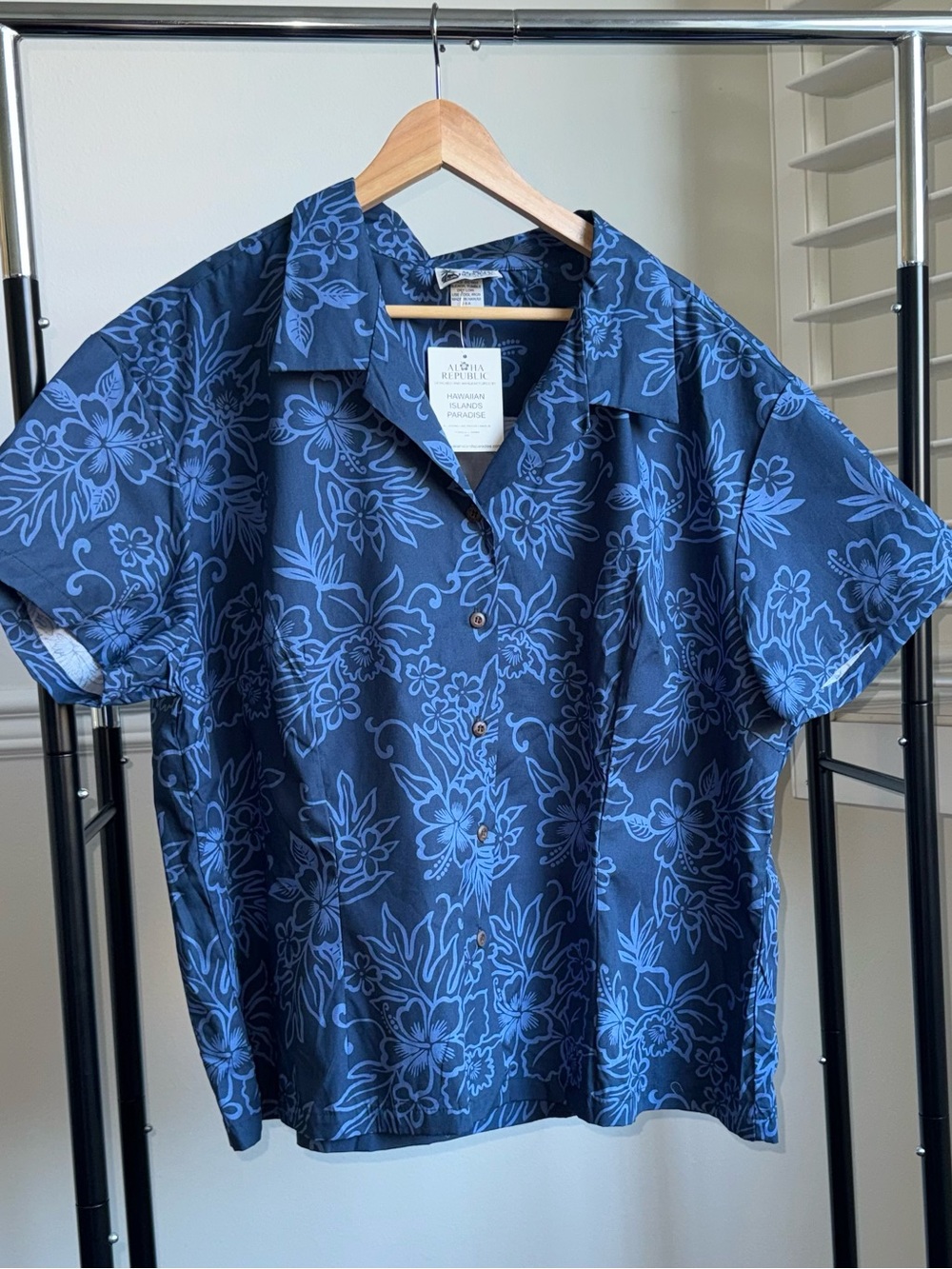 Aloha Republic Hawaiian Shirt Women's 4X 100% Cotton Made in Hawaii USA NWT